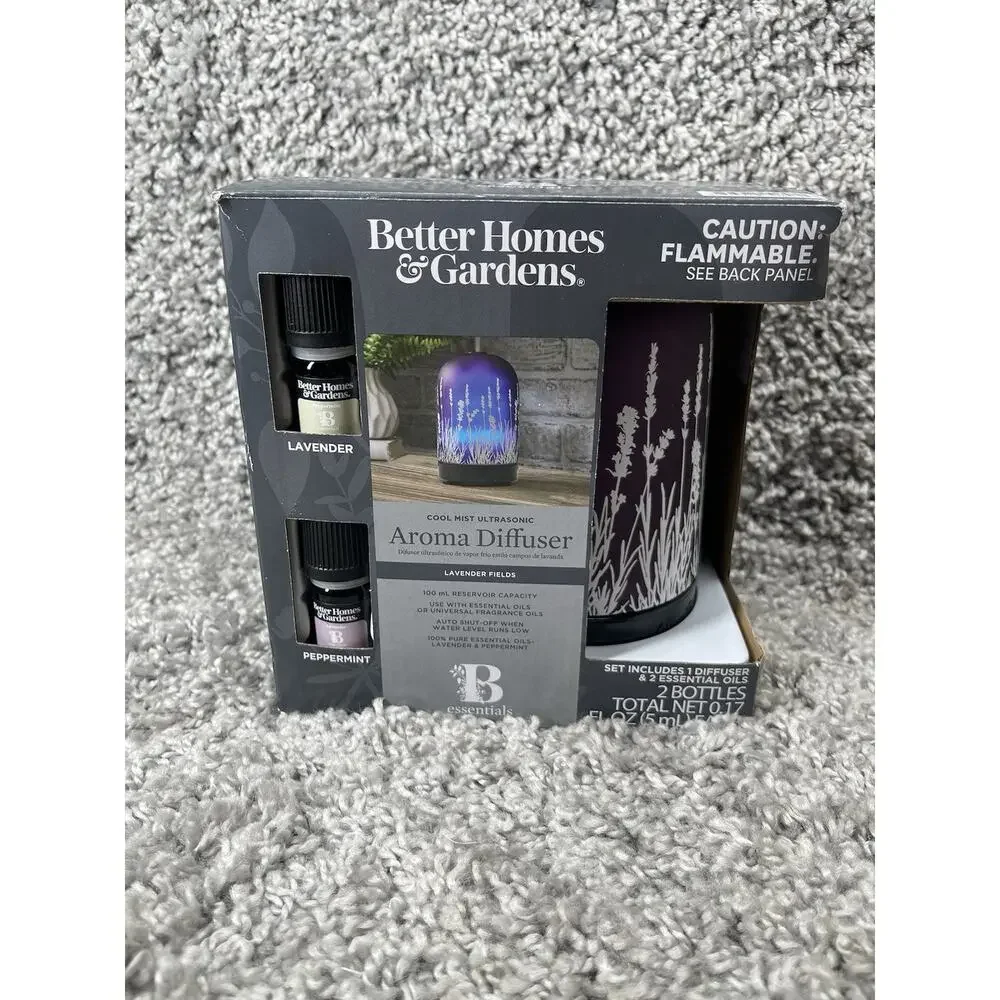 Better Homes & Gardens 3 Piece 100 ml Diffuser Set Lavender Fields New
